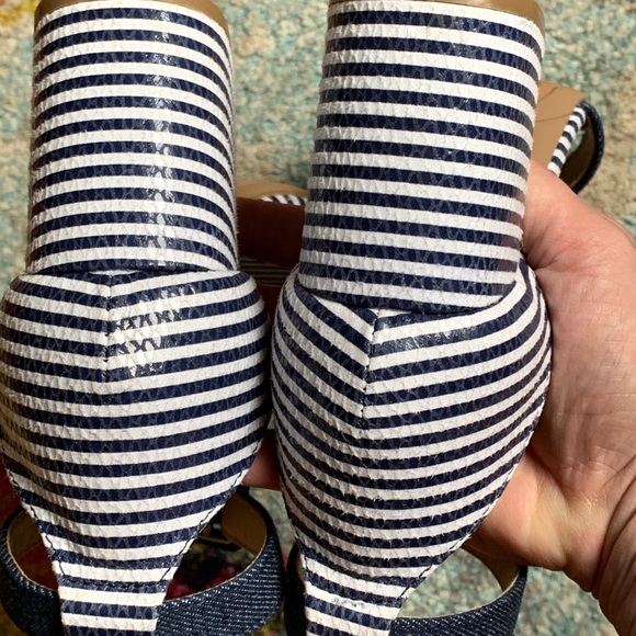 CL by Laundry denim/white stripe sandals - Picture 3 of 5